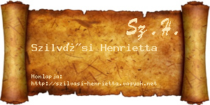Szilvási Henrietta névjegykártya