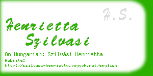 henrietta szilvasi business card